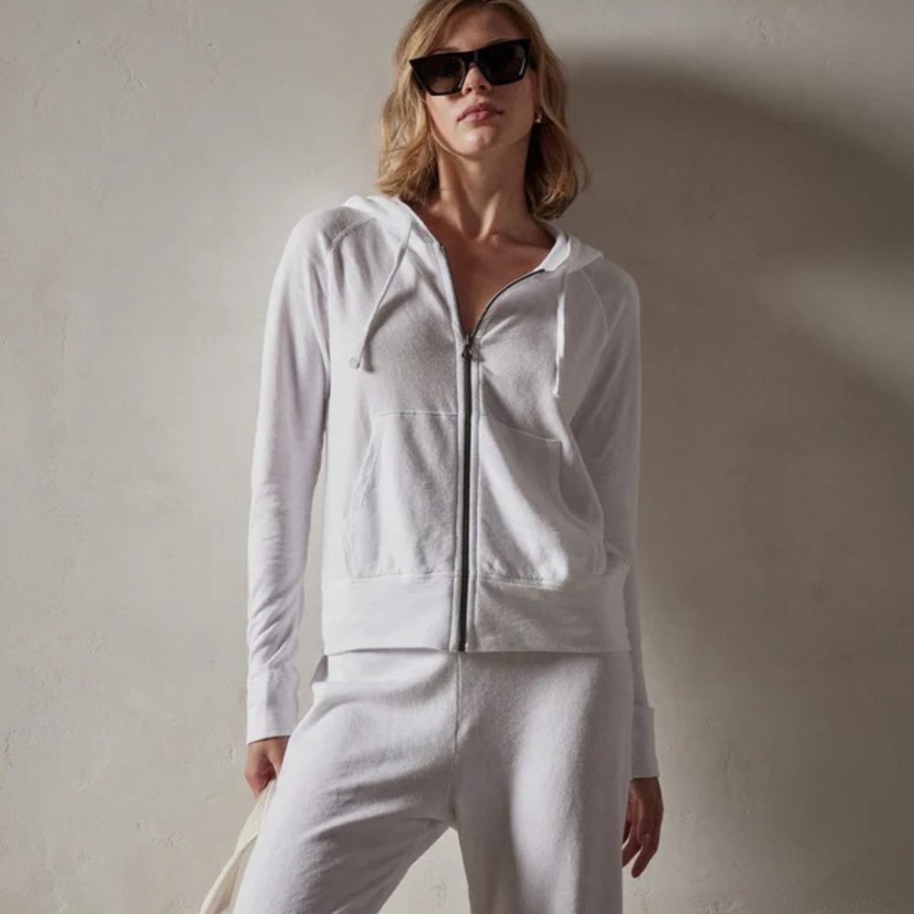 James Perse vintage French terry zip up hoodie